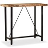 Générique Ensemble de Bar 5 pcs Bois de récupération Cuir véritable et toileMeubles,Ensembles de Meubles,Meubles de Salle à M