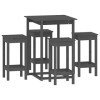 Ensemble de Bar 5 pcs Gris Bois de pin massifMeubles,Ensembles de Meubles,Meubles de Salle à Manger