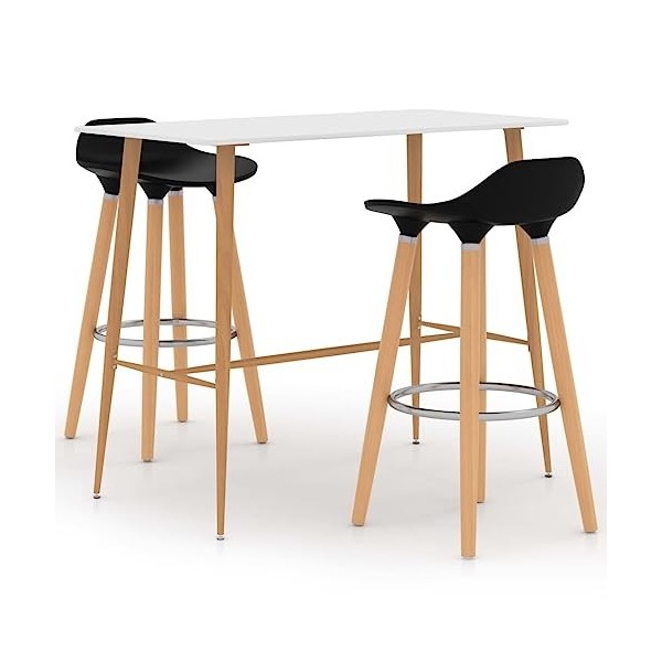 Générique Ensemble de Bar 3 pcs Noir et blancMeubles,Ensembles de Meubles,Meubles de Salle à Manger
