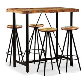Générique Ensemble de Bar 5 pcs Bois de récupération massifMeubles,Ensembles de Meubles,Meubles de Salle à Manger