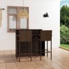 ARKEM Ensemble de Bar de Jardin 3 pcs Marron,Ensemble Bar De Jardin,Ensemble De Bar DExtérieur,Mobilier De Jardin