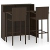 ARKEM Ensemble de Bar de Jardin 3 pcs Marron,Ensemble Bar De Jardin,Ensemble De Bar DExtérieur,Mobilier De Jardin