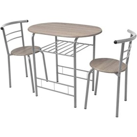 Gecheer Ensemble table de salle à manger et chaises pour petit déjeuner, 1 table de bar et 2 tabourets de bar pour cuisine, s