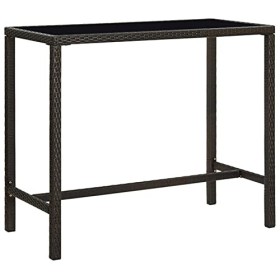 Gecheer Table de bar de jardin marron - Meubles dextérieur pour jardin, patio, bistrot, terrasse, canapé dappoint - Table d