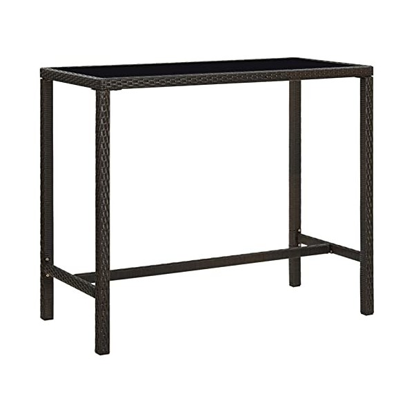 Gecheer Table de bar de jardin marron - Meubles dextérieur pour jardin, patio, bistrot, terrasse, canapé dappoint - Table d