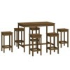 Générique Ensemble de Bar 7 pcs Marron Miel Bois de pin massifMeubles,Ensembles de Meubles,Meubles de Salle à Manger