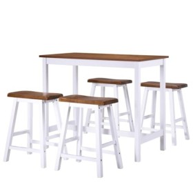 Générique Table et Tabouret de Bar 5 pcs Bois massifMeubles,Ensembles de Meubles,Meubles de Salle à Manger