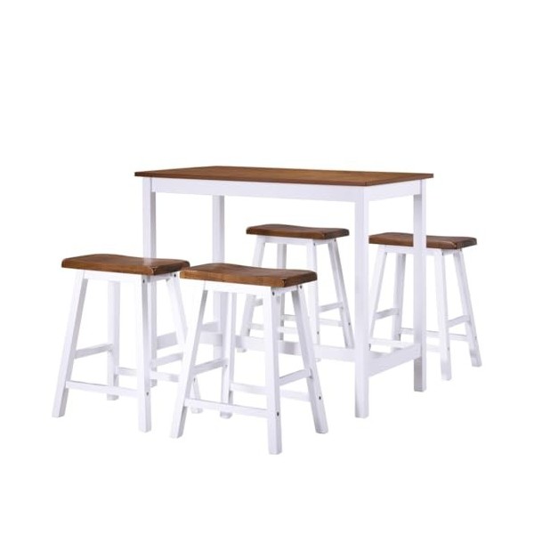 Générique Table et Tabouret de Bar 5 pcs Bois massifMeubles,Ensembles de Meubles,Meubles de Salle à Manger