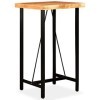 Générique Ensemble de Bar 3 pcs Bois dacacia Cuir véritable et toileMeubles,Ensembles de Meubles,Meubles de Salle à Manger