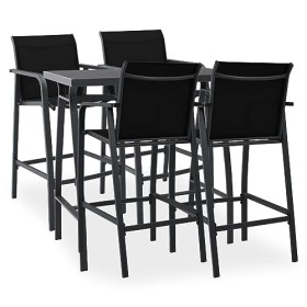 BaraSh Ensemble Bar de Jardin,Ensemble de Bar dextérieur,Mobilier de Jardin,Ensemble de Bar de Jardin 5 pcs Noir