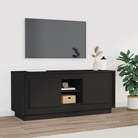 vidaXL Meuble TV - Meuble multimédia - Centre de divertissement - Console TV - Meuble multimédia HiFi - Noir - 102 x 35 x 45 