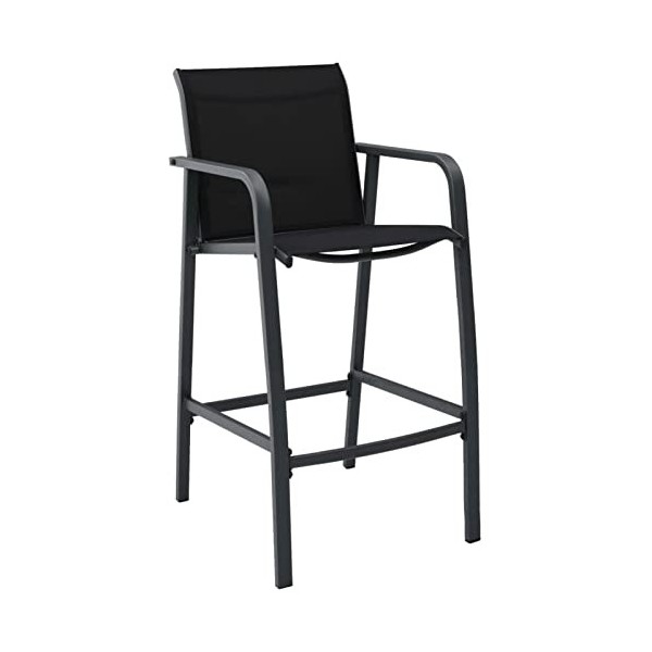 BaraSh Ensemble Bar de Jardin,Ensemble de Bar dextérieur,Mobilier de Jardin,Ensemble de Bar de Jardin 5 pcs Noir