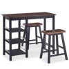 Générique Assortiment de Bar 3 pcs MDF NoirMeubles,Ensembles de Meubles,Meubles de Salle à Manger