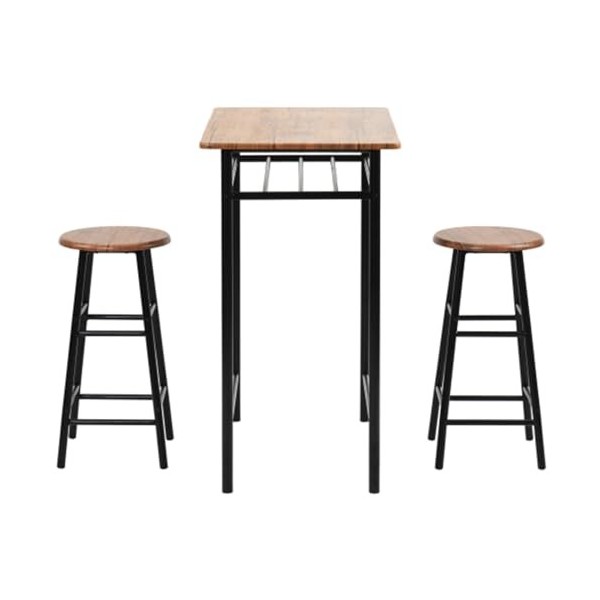 Ensemble de Table de Bar 3 pièces,Table de pub Moderne et chaises de Salle à Manger,Ensemble de Table de Salle à Manger à Hau