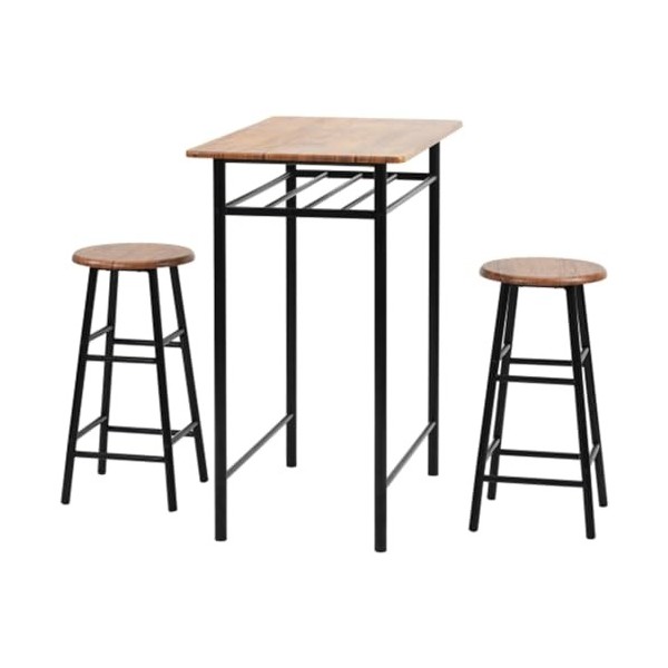 Ensemble de Table de Bar 3 pièces,Table de pub Moderne et chaises de Salle à Manger,Ensemble de Table de Salle à Manger à Hau