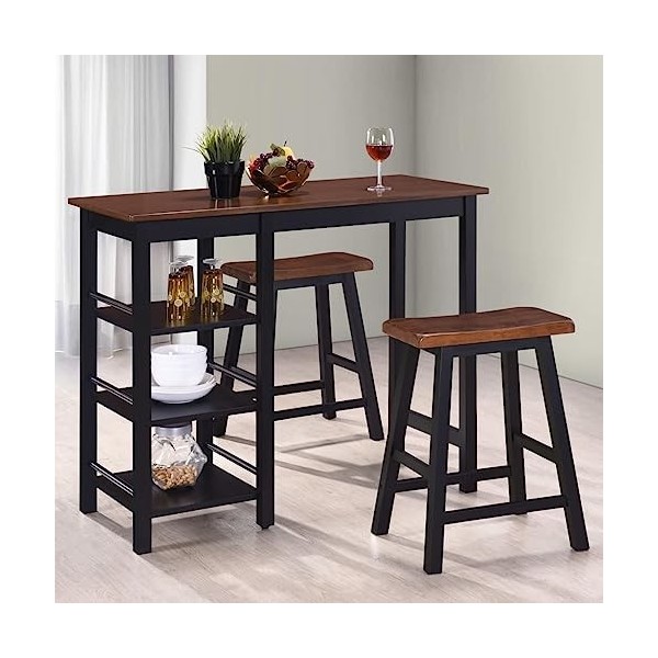 AUUKIJJK Accueil extérieur AutresBar Set 3 pièces MDF Noir