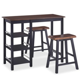 AUUKIJJK Accueil extérieur AutresBar Set 3 pièces MDF Noir