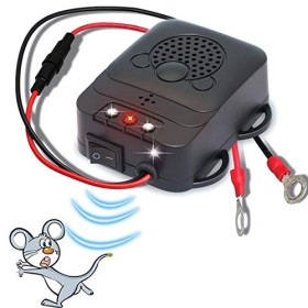Peralng Répulsif Ultrason pour Voiture, Électronique Dissuasion Répulsif Anti-Fouine de Rat avec Lampes Stroboscopiques à Del