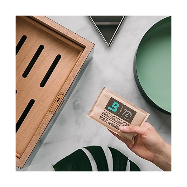 Boveda pour cigares/Tabac | régulateur dhumidité dans Les 2 Sens à 72% dHR | Taille 60 pour 25 cigares | Technologie brevet
