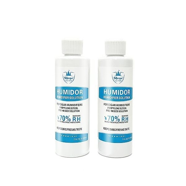 Solution Humidifier pour Cave à Cigares,Humidor Solution pour Cigares,Cave Cigares Propylène Glycol Prémélangé Liquide 7 Fl o