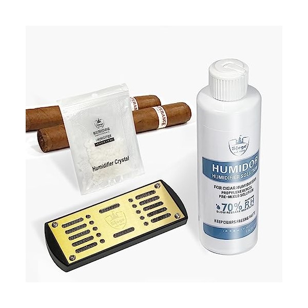Humidificateur Solutions & Humidificateur Set Humidor, Humidor Cigarren Accessoires, Enth Cristaux, Propylène Glycol Humidifi