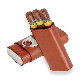 Missyou Boite A Cigare，Accessoire Cigare Coupe Cigare en Acier Inoxydable Etui Cigare Cave à Cigares Marron en CèDre ImportéE