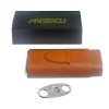 Missyou Boite A Cigare，Accessoire Cigare Coupe Cigare en Acier Inoxydable Etui Cigare Cave à Cigares Marron en CèDre ImportéE