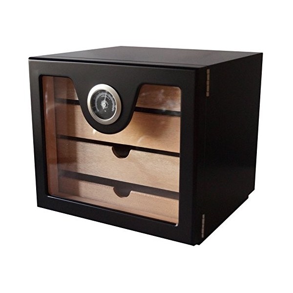 GERMANUS Humidor Cave à cigares Noir 