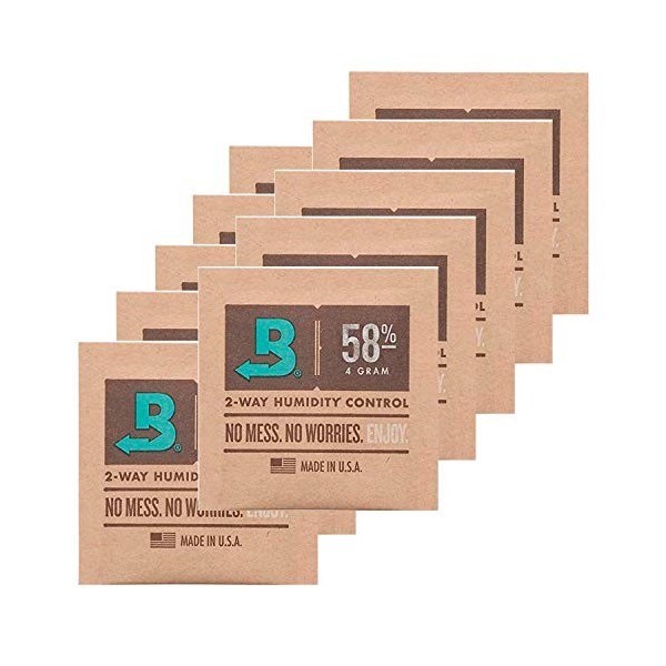 Boveda - Lot de 10 régulateurs d’humidité - À deux faces - 58 % - 8 g - Avec étui