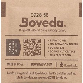 Boveda - Lot de 10 régulateurs d’humidité - À deux faces - 58 % - 8 g - Avec étui