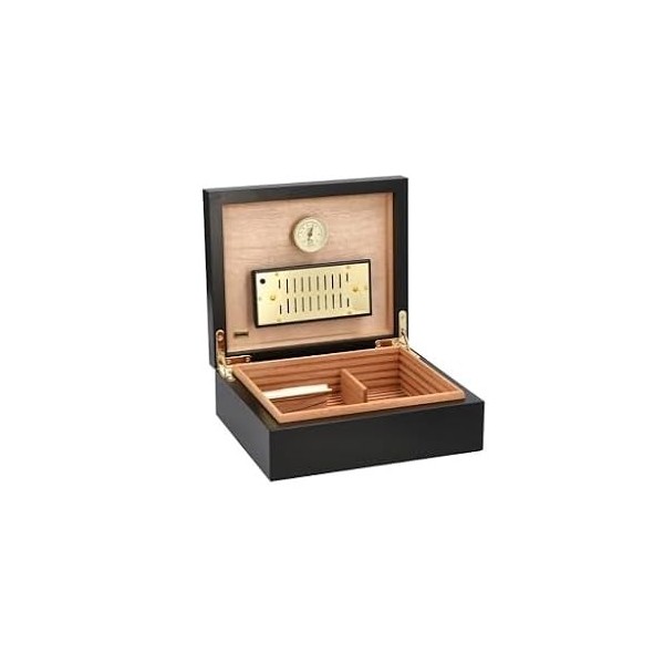 adorini Torino Humidor - Deluxe en Noir | hygromètre Cheveux de Haute précision pour Le Stockage de 30 cigares | boîte à ciga