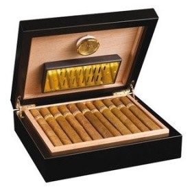 adorini Torino Humidor - Deluxe en Noir | hygromètre Cheveux de Haute précision pour Le Stockage de 30 cigares | boîte à ciga