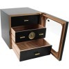 Chianti adorini Humidor Moyen Armoire de cigares, cèdre Espagnol - avec Haut-hygromètre Cheveux, Noir