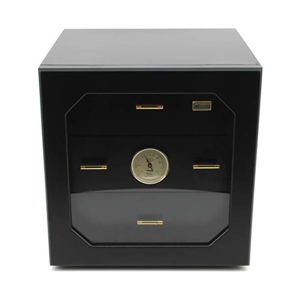 Chianti adorini Humidor Moyen Armoire de cigares, cèdre Espagnol - avec Haut-hygromètre Cheveux, Noir