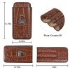 Volenx Boîte à Cigare, Étui à Cigare Portable avec Coupe Cigare, Humidor Cigare en Cuir de Motif Crocodile pour 3 Cigares, Ca