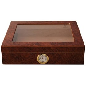 GERMANUS Humidor cave à cigares Mensalla R avec Hygromètre et Humidifier et Manuel GERMANUS Brune