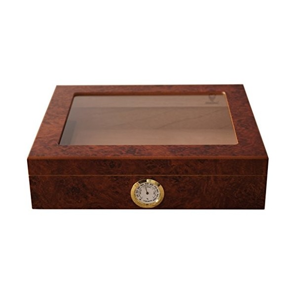 GERMANUS Humidor cave à cigares Mensalla R avec Hygromètre et Humidifier et Manuel GERMANUS Brune