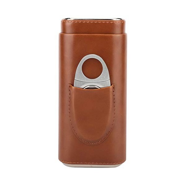 Bilinli Cave à cigares Portable étui à cigares en Cuir étui à cigares doublé en Bois de cèdre avec Coupe Noir 