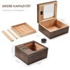 LEACHOI Cave à cigares faite à la main, armoire à cigares, humidificateur et noyau de cèdre, séparateur et hygromètre, cadeau