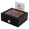 GERMANUS Humidor « Black Beauty » Cave à cigares pour Environ 50 cigares, Noire