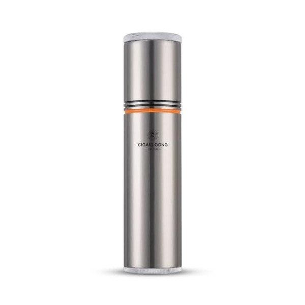 CIGARLOONG Humidificateur de voyage scellé en acier inoxydable à tube de avec humidificateur Couleur:Jaune 