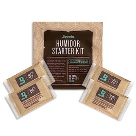 Boveda Kit de démarrage pour cave à cigares en bois avec contrôle de lhumidité à 2 voies | Comprend 2 de chaque taille 60 