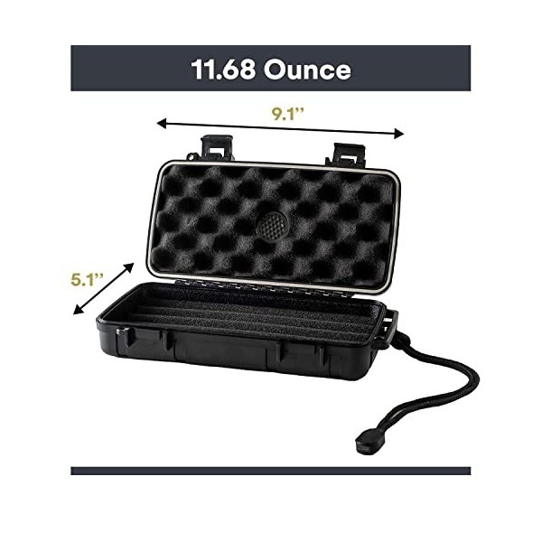 Pardo Cigar Pardo Cave à cigares de voyage avec disque humidificateur intégré – Hermétique, étanche, portable et durable – Ét