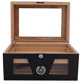 GERMANUS Cave à cigares avec fenêtre noire