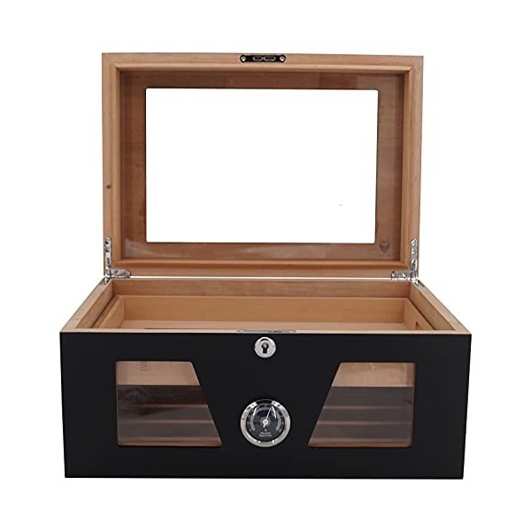 GERMANUS Cave à cigares avec fenêtre noire