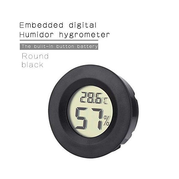 Atyhao Hygromètre pour Tabac et Cigare, Hygromètre en Verre Analogique, Lentille en Verre, Mesure de la Cave à Cigares, Guita