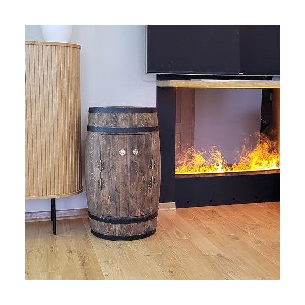 Weeco Bar tonneau en bois avec double porte, armoire à boissons, étagère à vin, table à vin