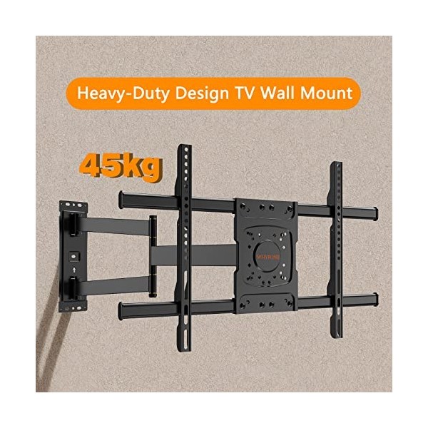 WHYFONE Support Mural TV pour Téléviseurs 32-70 Pouces,Support Mural TV Longue Portée avec Extension 838mm,Support Mural Univ