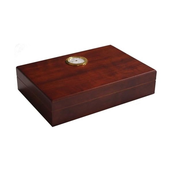 GERMANUS Humidor à cigares pour Voyage, canapé ou terrasse en Marron avec du Bois de cèdre, Un humidificateur et Un hygromètr