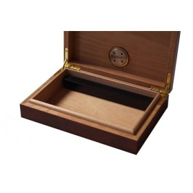 GERMANUS Humidor à cigares pour Voyage, canapé ou terrasse en Marron avec du Bois de cèdre, Un humidificateur et Un hygromètr
